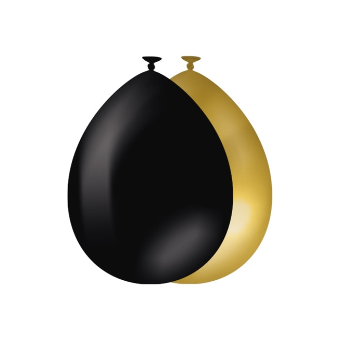 Balloons 10 pcs Gold and Black