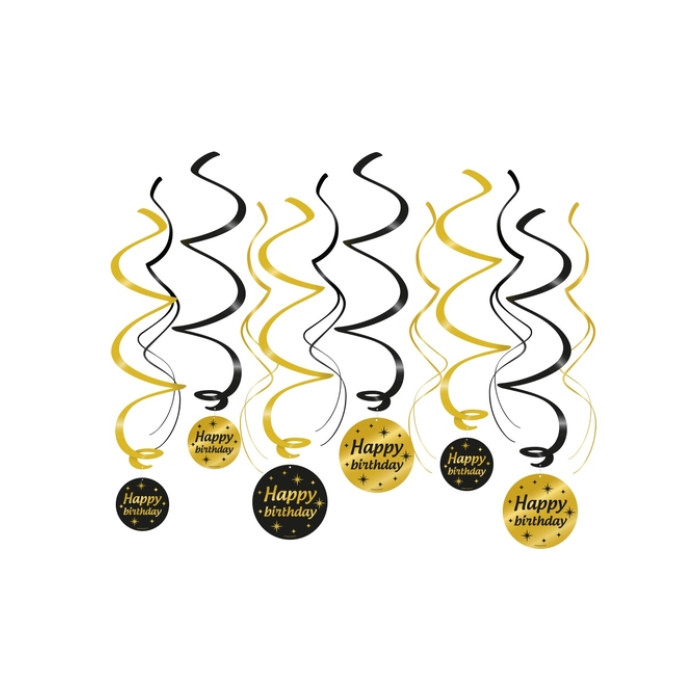 Classy party swirls Happy birthday