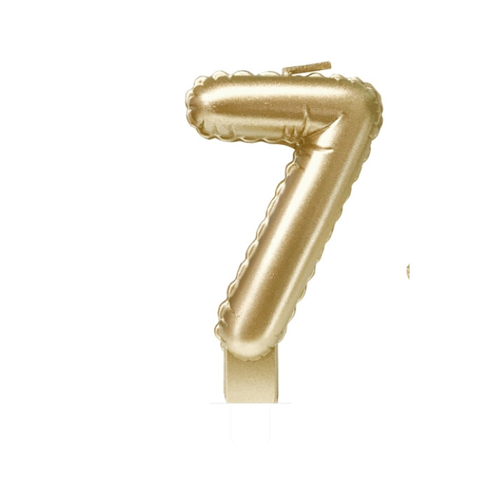 Foil balloon candle gold 7