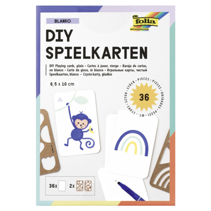 Speelkaarten Folia Blanco 6.5x10cm pak 36 stuks