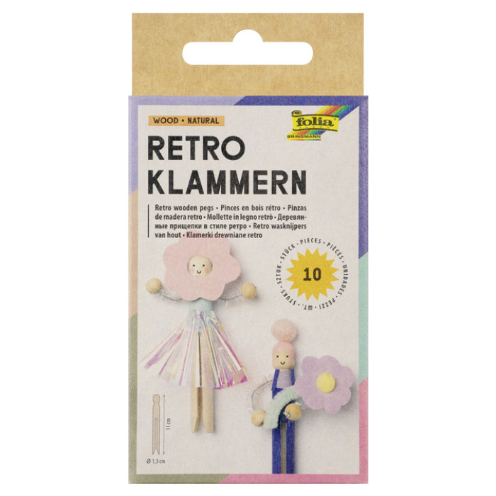 Wasknijper Folia retro pak 10 stuks