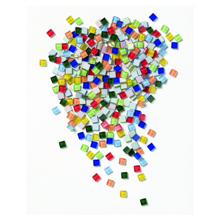 Mozaieksteentjes Folia 10x10mm glas basis assorti