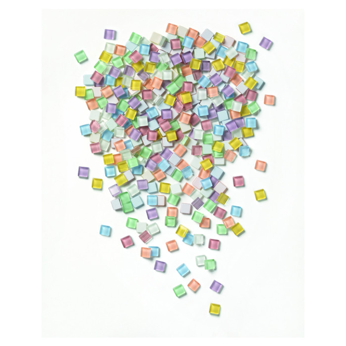 Mozaieksteentjes Folia 10x10mm glas pastel assorti