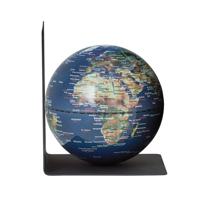 Boekensteun Troika met magn globe 13cm bl-groen