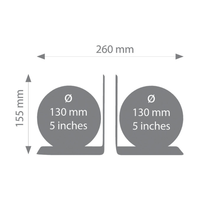 Boekensteun Troika met magn globes 13cm 2st ass