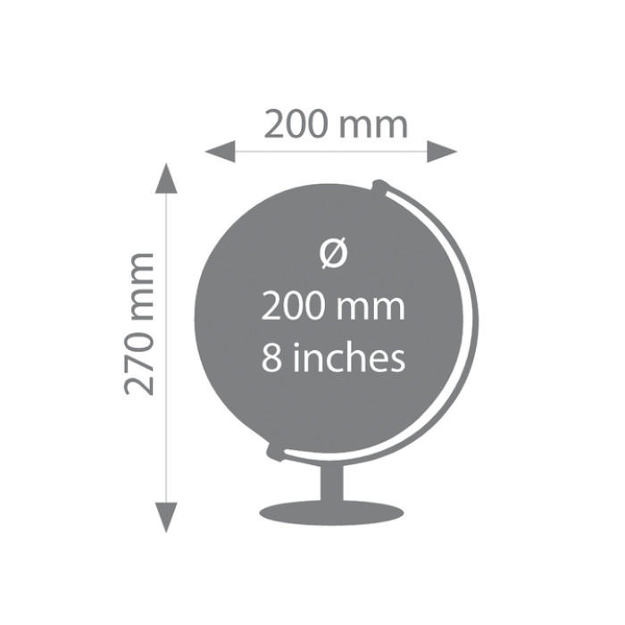 Globe Troika 20cm zwart-zilver