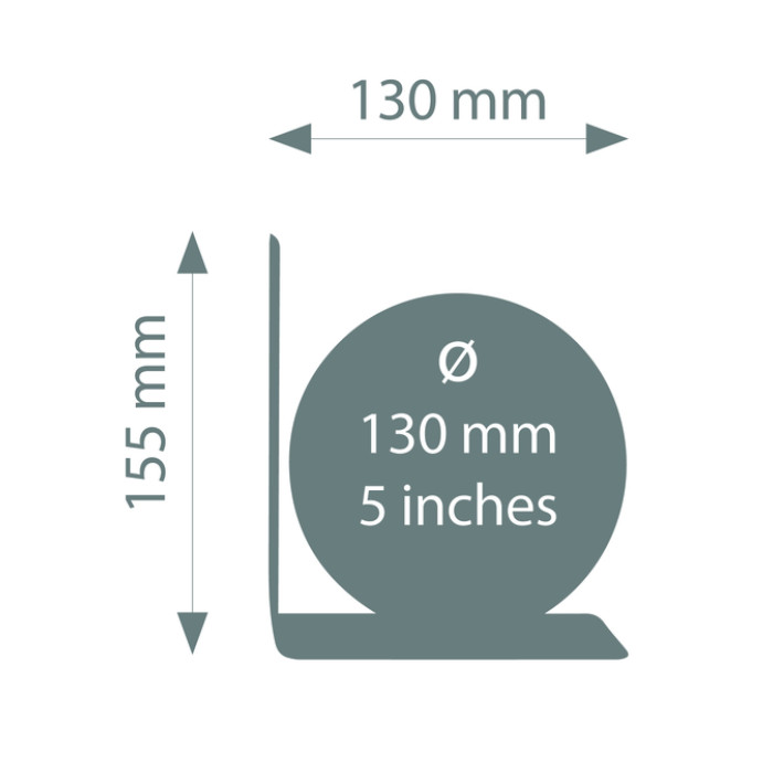Boekensteun Troika met magn globe 13cm zw-zilver