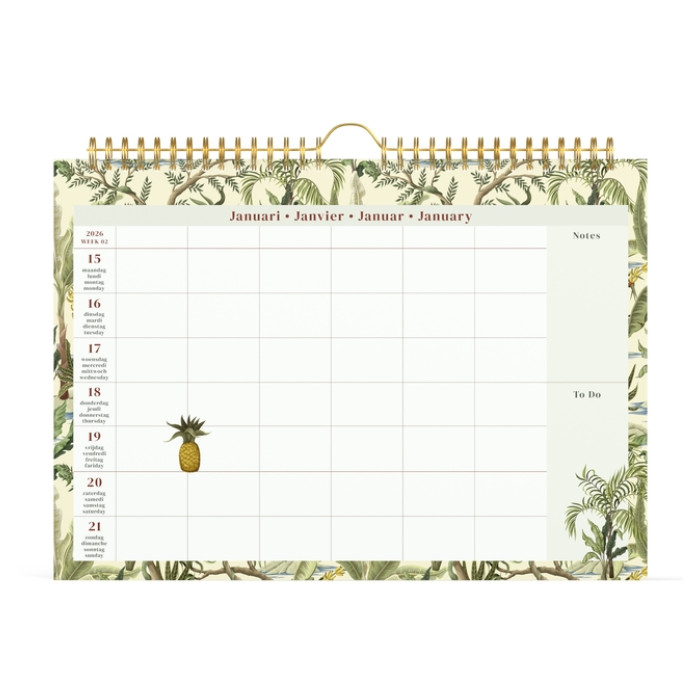 Familiekal 26 Lannoo Botanic 7d/1p wit groen