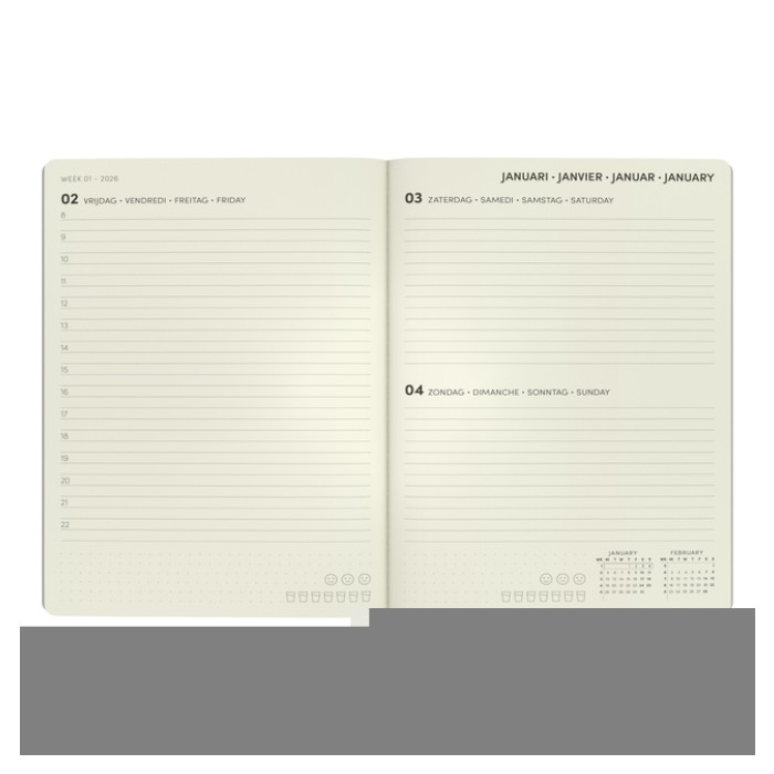 Agenda 2026 Lannoo A5 QC Colour 1dag/1pagina gn