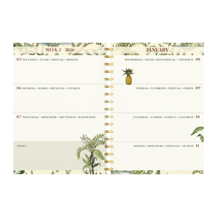 Agenda 2026 Lannoo 120x160 Botanic 7d/2p zw gn