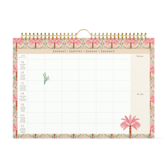 Familiekal 26 Lannoo Exotic palms 7d/1p roze