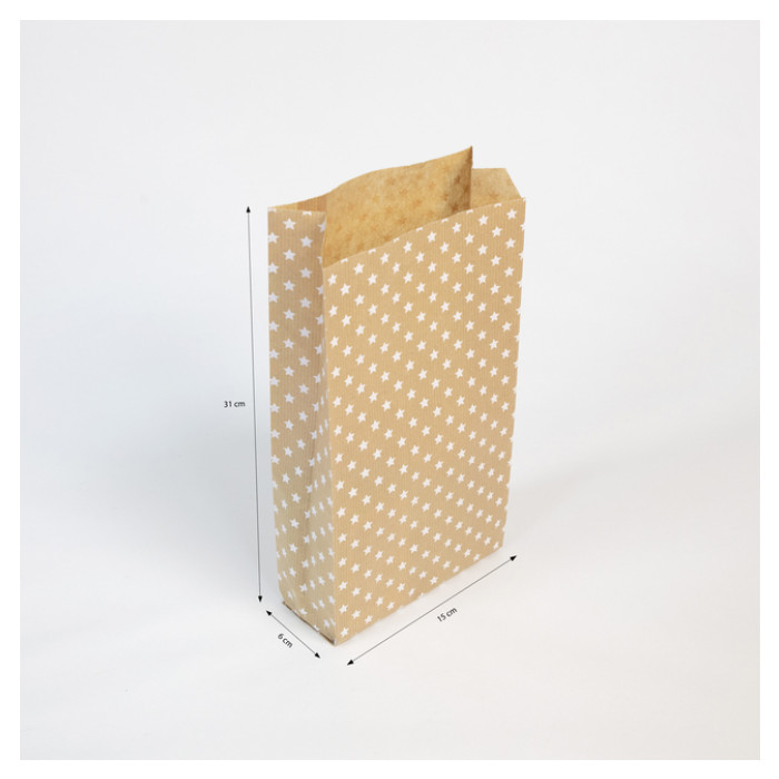 Cadeauzak Clairfontaine 16x30x5 kraft ster 50st
