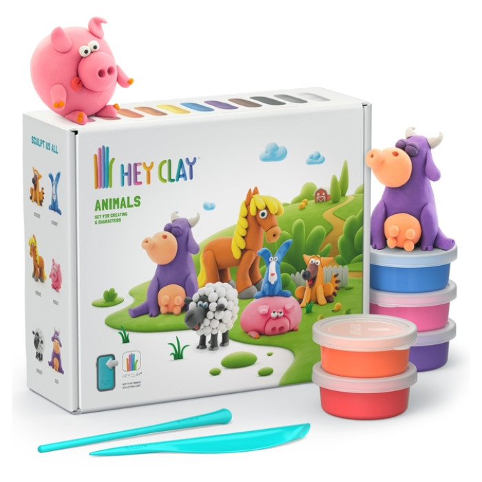 Klei Hey Clay dieren set 15 delen