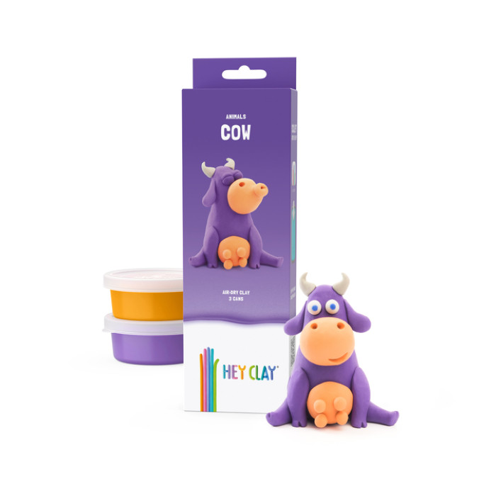 Klei Hey Clay koe set 3 delen