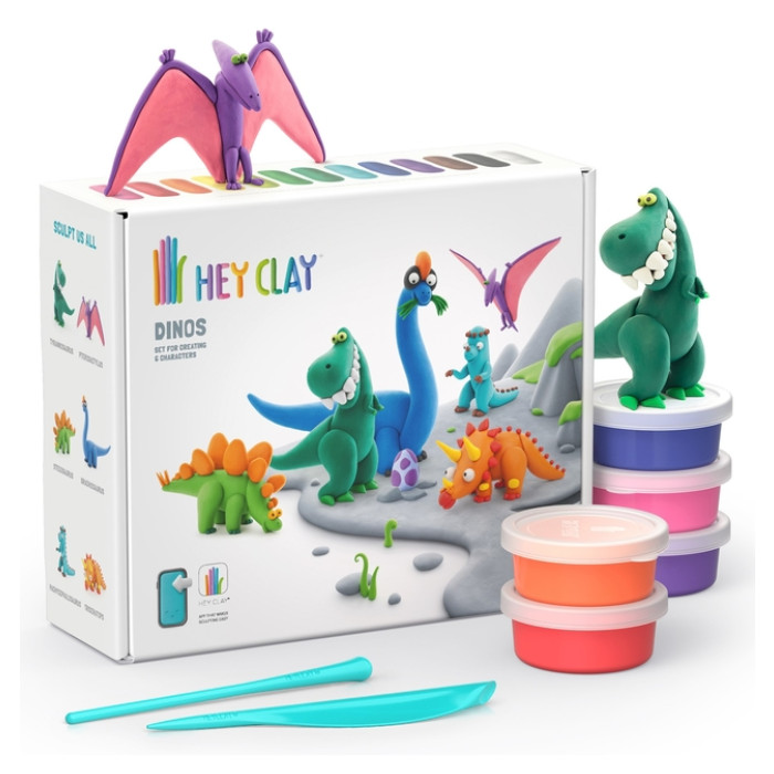 Klei Hey Clay dinos set 15 delen