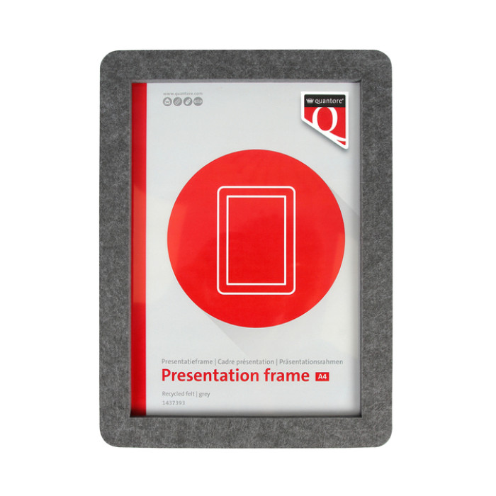 Presentatieframe Quantore A4 gerecycled vilt grijs