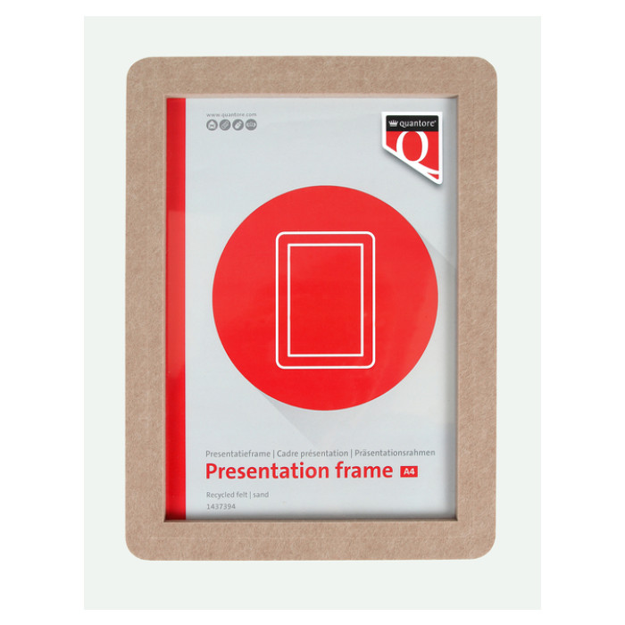 Presentatieframe Quantore A4 gerecycled vilt zand