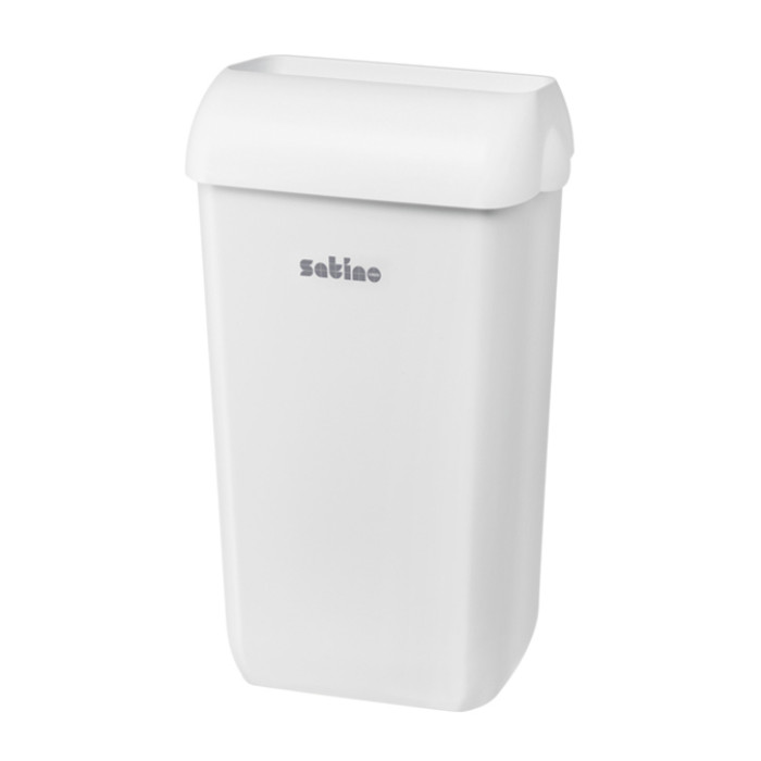 Afvalbak Satino open inworp 23 liter wit 332580