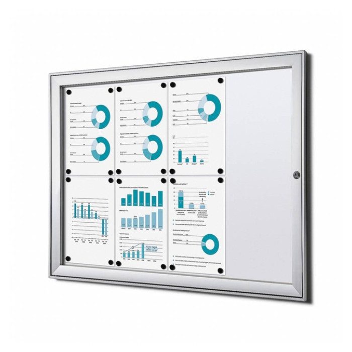Vitrinebord Quantore luxe 8x A4 B1 gecertificeerd zilver