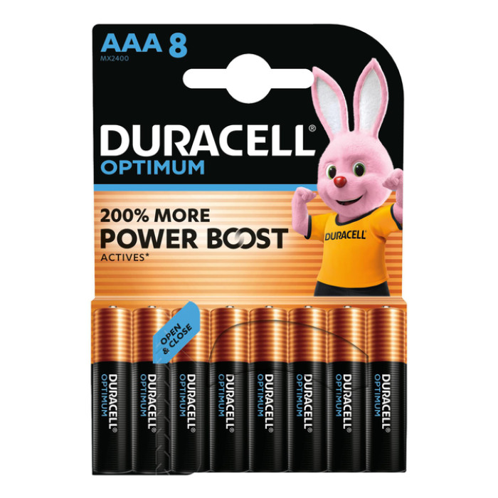 Batterij Duracell Optimum AAA X8