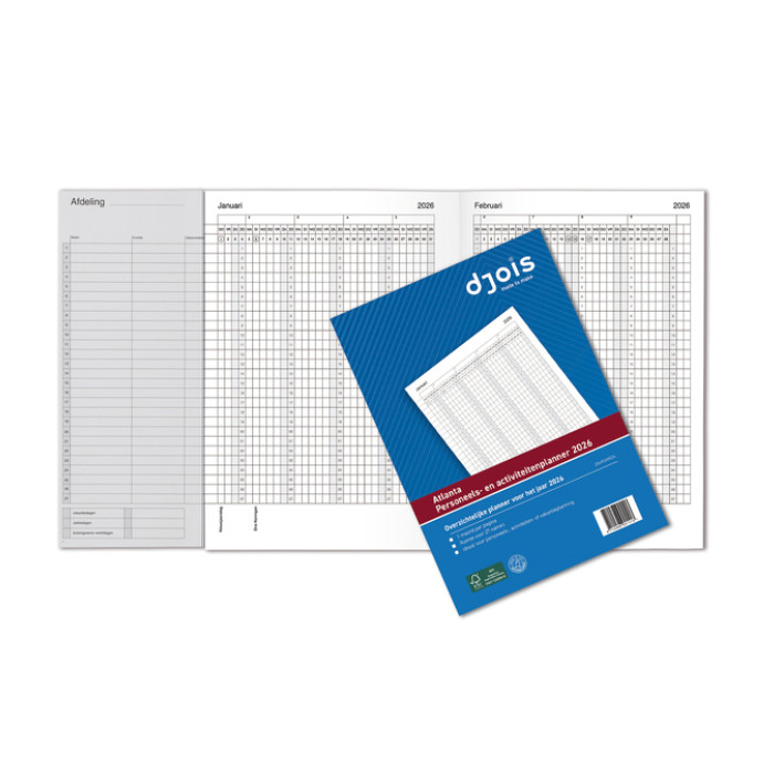 Jaarplanner 2026 Djois personeel- en activiteiten