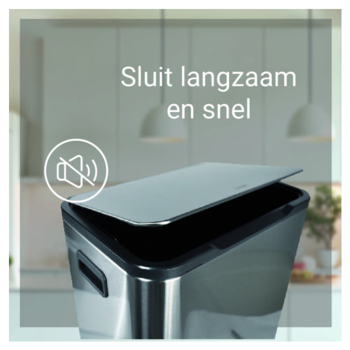 Pedaalemmer Desq 40 liter rvs zilver