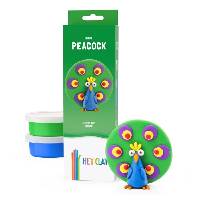 Klei Hey Clay Peacock 3 potjes
