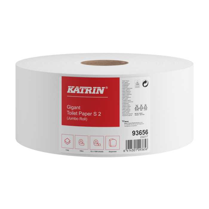 Toiletpapier Katrin Gigant S 2laags 150m wit