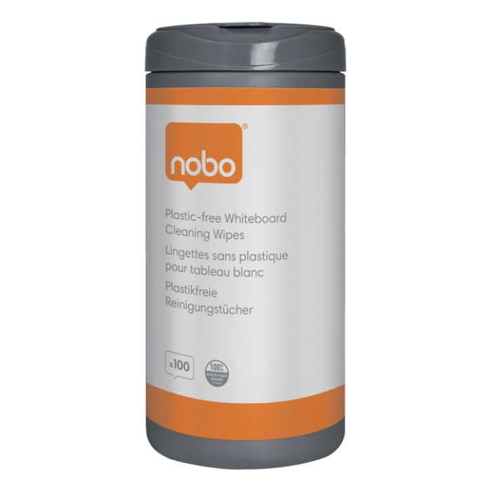 Whiteboardreinigingsdoekjes Nobo plasticvrij 100st