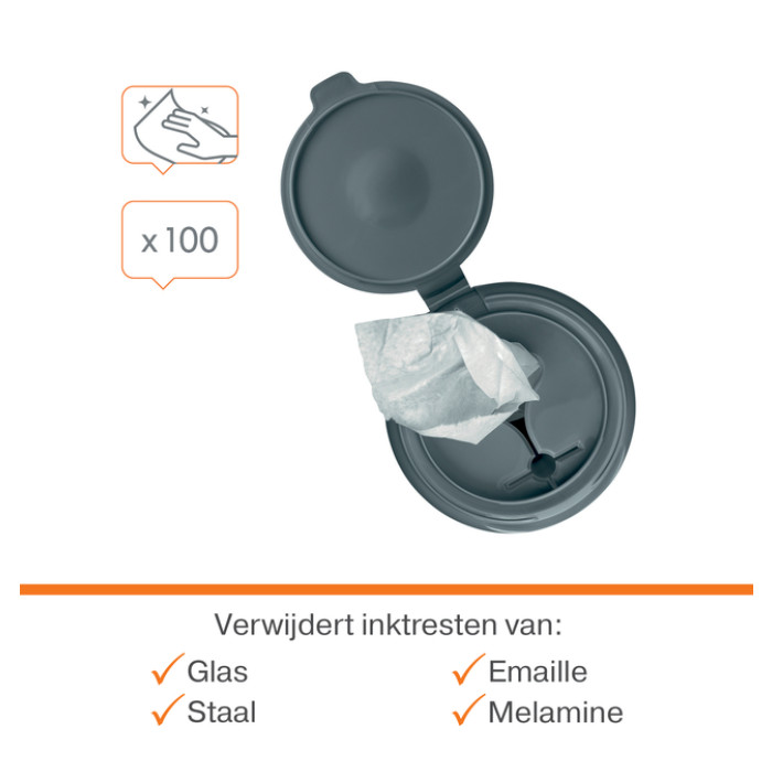 Whiteboardreinigingsdoekjes Nobo plasticvrij 100st