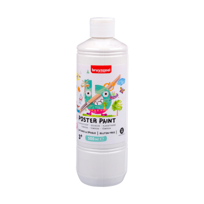 Plakkaatverf Bruynzeel fles 500ml wit