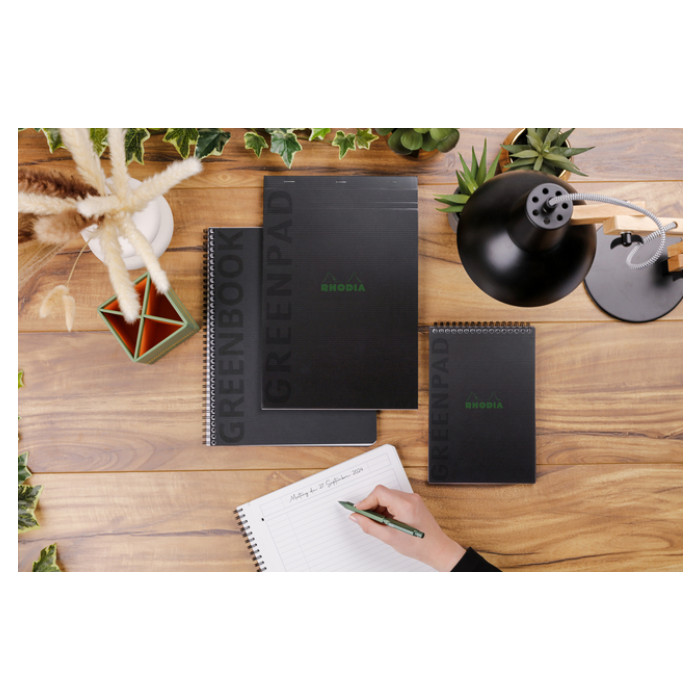 Notitieboek Rhodia Greenbook recycled A4+ lijn sc