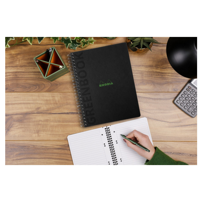Notitieboek Rhodia Greenbook recycled A5+ lijn hc