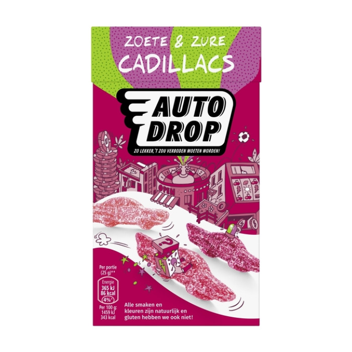 Autodrop zoete en zure Cadillacs pak 270gr