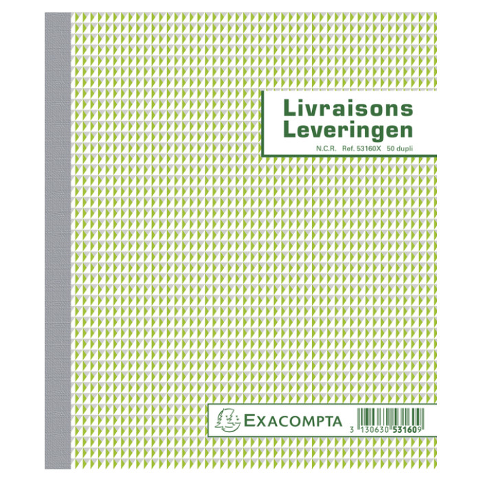 Kasboek Exacompta leveringen dupli 50vel NL FR