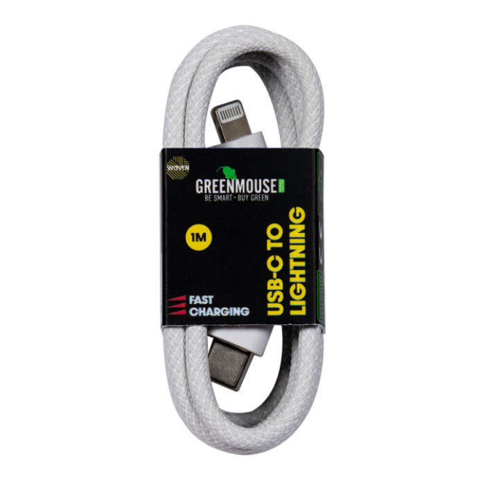 Kabel Green Mouse USB-C to Lightning data Woven 1m