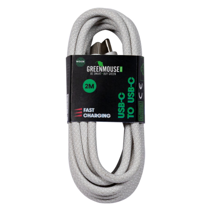 Kabel Green Mouse USB-C to USB-C data Woven 2m