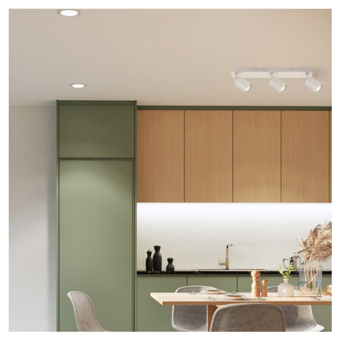 Plafondspot Integral Siena 3 spot IP20 GU10 wit