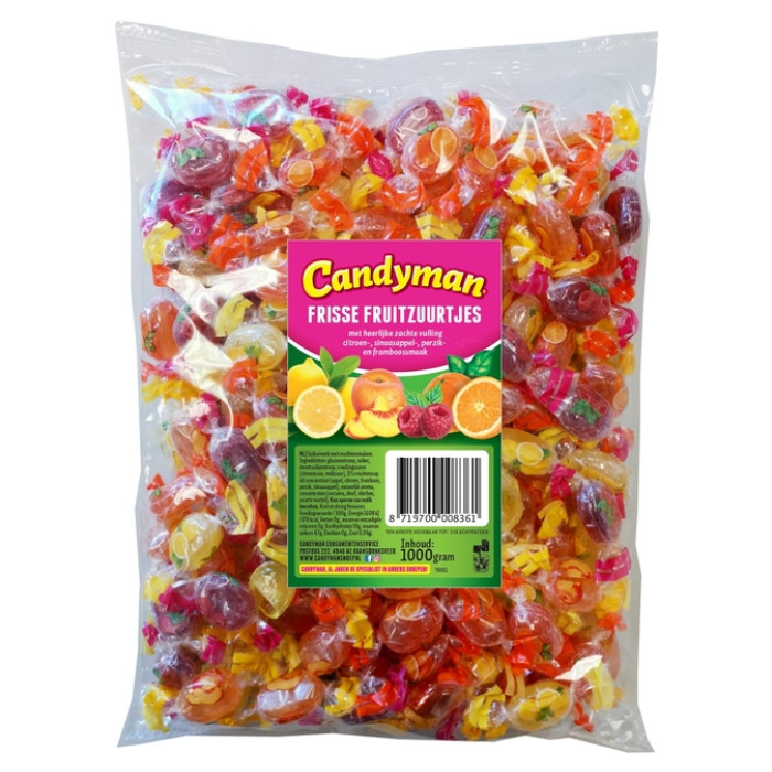 Zuurtjes Candyman frisse fruit zak 1 kilogram