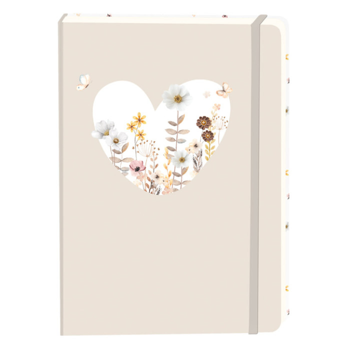 Notitieboek wit hart A5 lijn 92pag sc beige