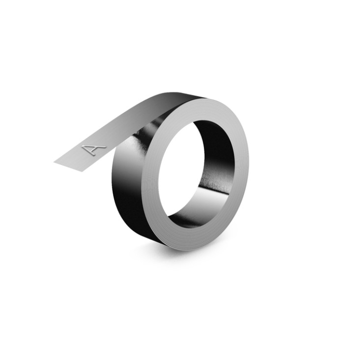 Relieftape Dymo niet klevend rvs 12mm zilver