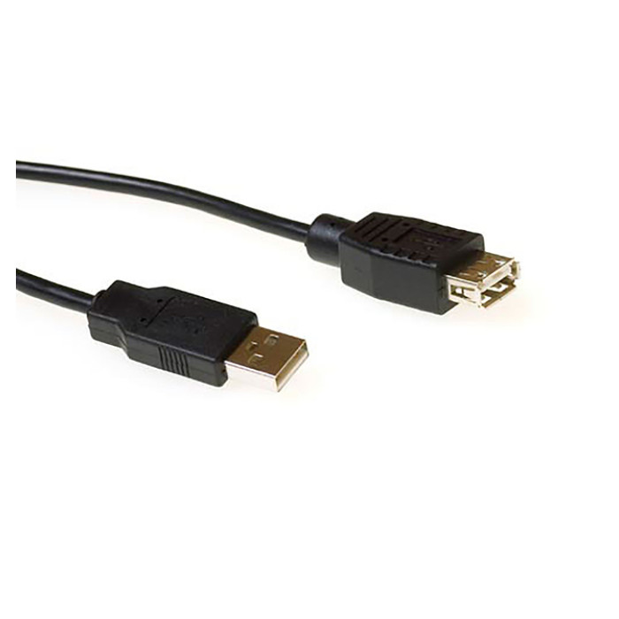 Kabel ACT USB 2.0 M/V zwart 1.8 meter