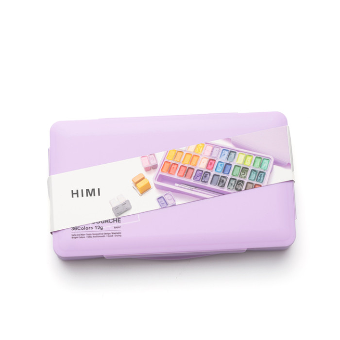 Gouache HIMI Twin cups 36 kleuren 12gr box lila