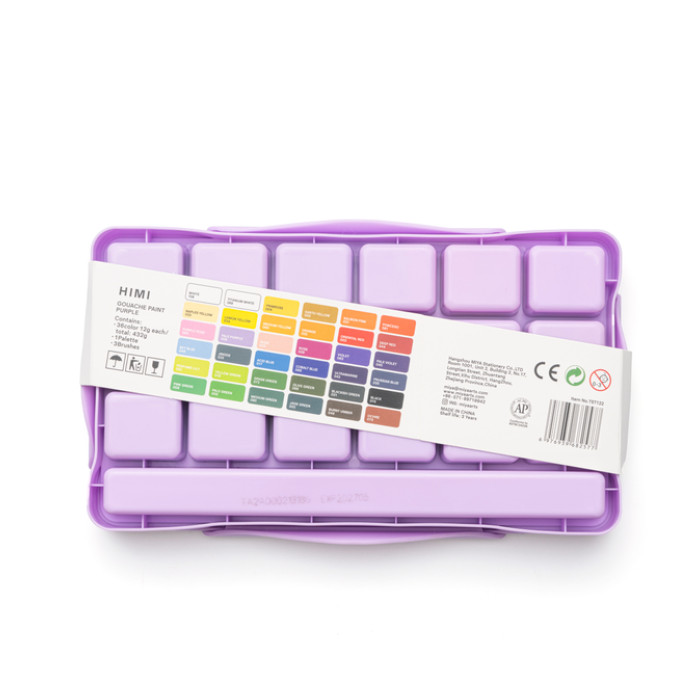 Gouache HIMI Twin cups 36 kleuren 12gr box lila