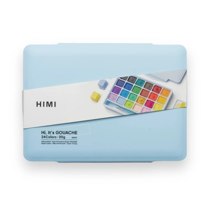 Gouache HIMI 24 kleuren 30gr box ice blue