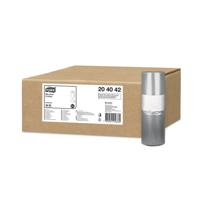 Afvalzak Tork B3 Advanced 33x40cm 5L transparant 204042