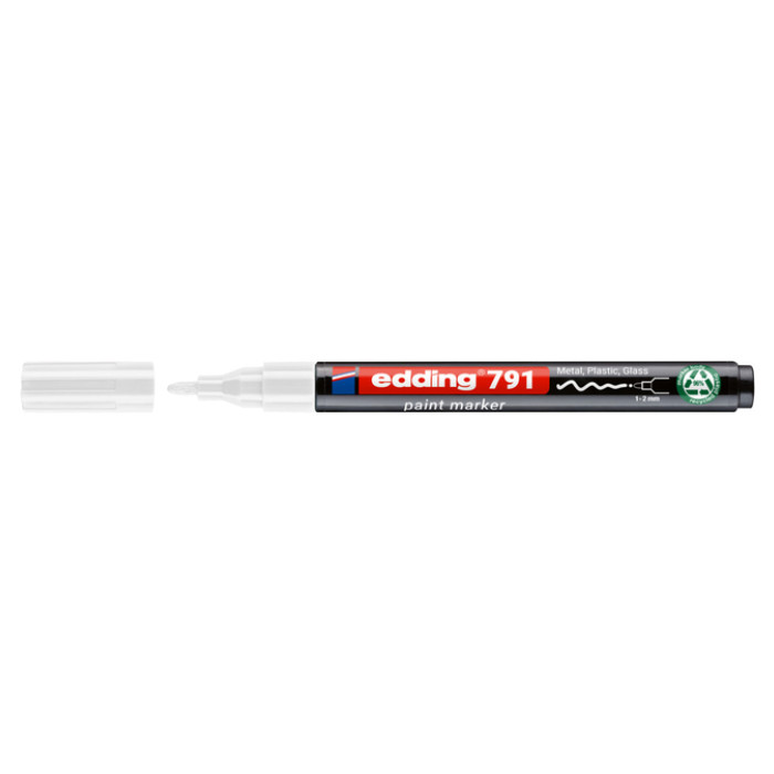 Paintmarker edding 791 alcoholbasis 1-2mm wit