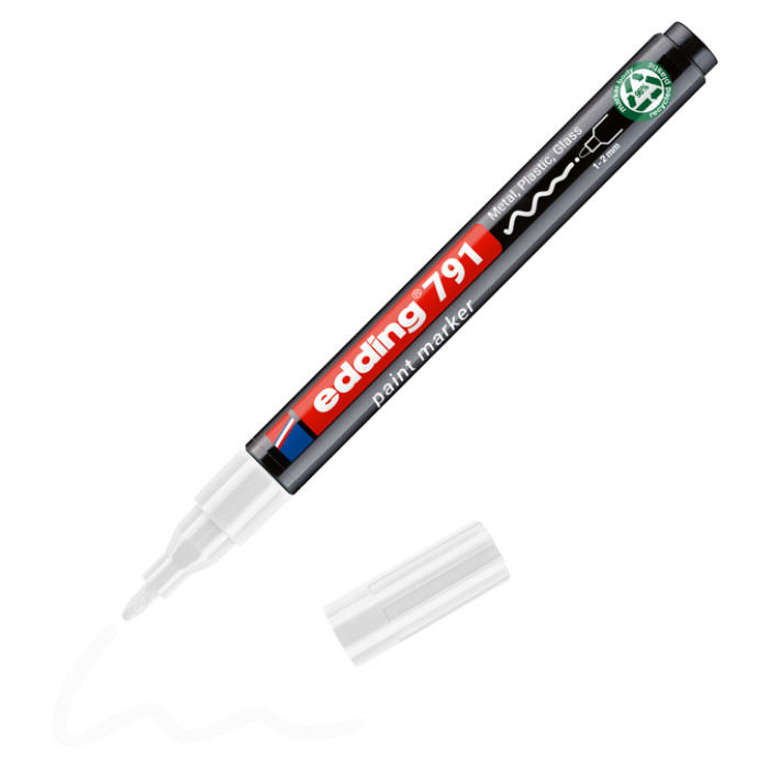 Paintmarker edding 791 alcoholbasis 1-2mm wit