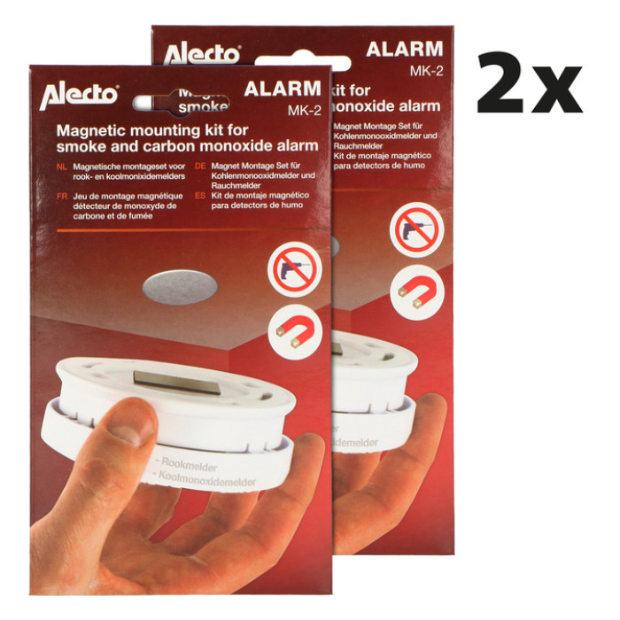 Montageset Alecto voor rookmelders magneetplaat 2 stuks MK-2 TWIN