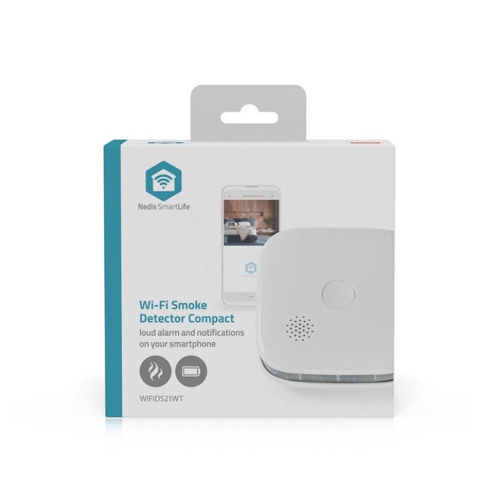 Rookmelder Nedis Smartlife Wifi 10 jaar sensor wit
